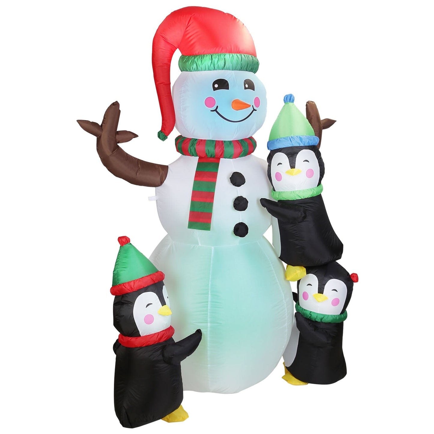Frendorf | 5,9 Fuß Schneemann und Pinguin Aufblasbare Garten Dekoration mit eingebaute LED Licht Luftgebläse