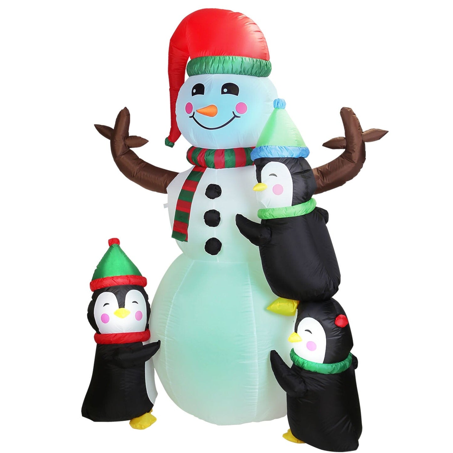 Frendorf | 5,9 Fuß Schneemann und Pinguin Aufblasbare Garten Dekoration mit eingebaute LED Licht Luftgebläse
