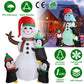 Frendorf | 5,9 Fuß Schneemann und Pinguin Aufblasbare Garten Dekoration mit eingebaute LED Licht Luftgebläse