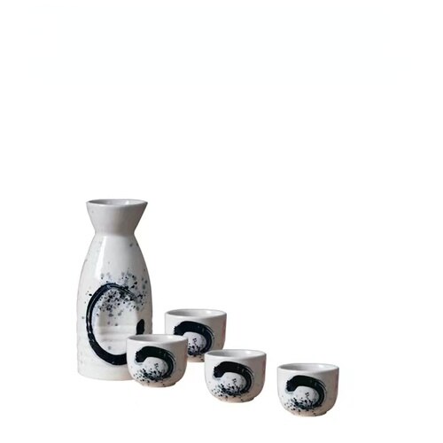 5 Stück Retro Japanisches Sake Set Keramik Krug Schnapsbecher 1 Kanne 4 Tassen Zuhause Bar Sake Weißwein Kanne Kreative Trinkgeschirr Geschenke