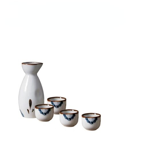5 Stück Retro Japanisches Sake Set Keramik Krug Schnapsbecher 1 Kanne 4 Tassen Zuhause Bar Sake Weißwein Kanne Kreative Trinkgeschirr Geschenke