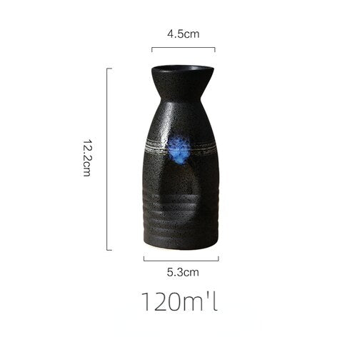 5 Stück Retro Japanisches Sake Set Keramik Krug Schnapsbecher 1 Kanne 4 Tassen Zuhause Bar Sake Weißwein Kanne Kreative Trinkgeschirr Geschenke