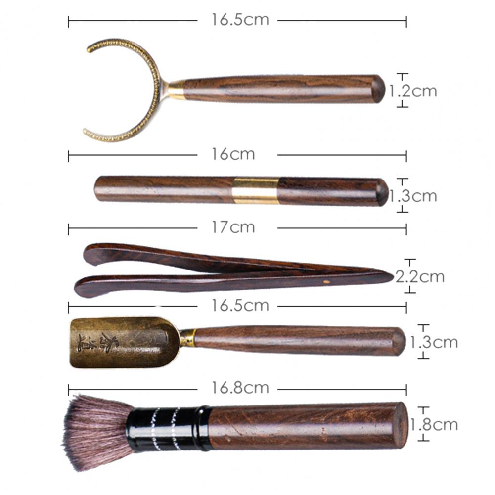 5 Stück/Set Teezubehör hitzebeständige Kung Fu Teewerkzeuge Holz Chinesischer Gongfu Teelöffel Teezange Nadelset Teestube Zubehör