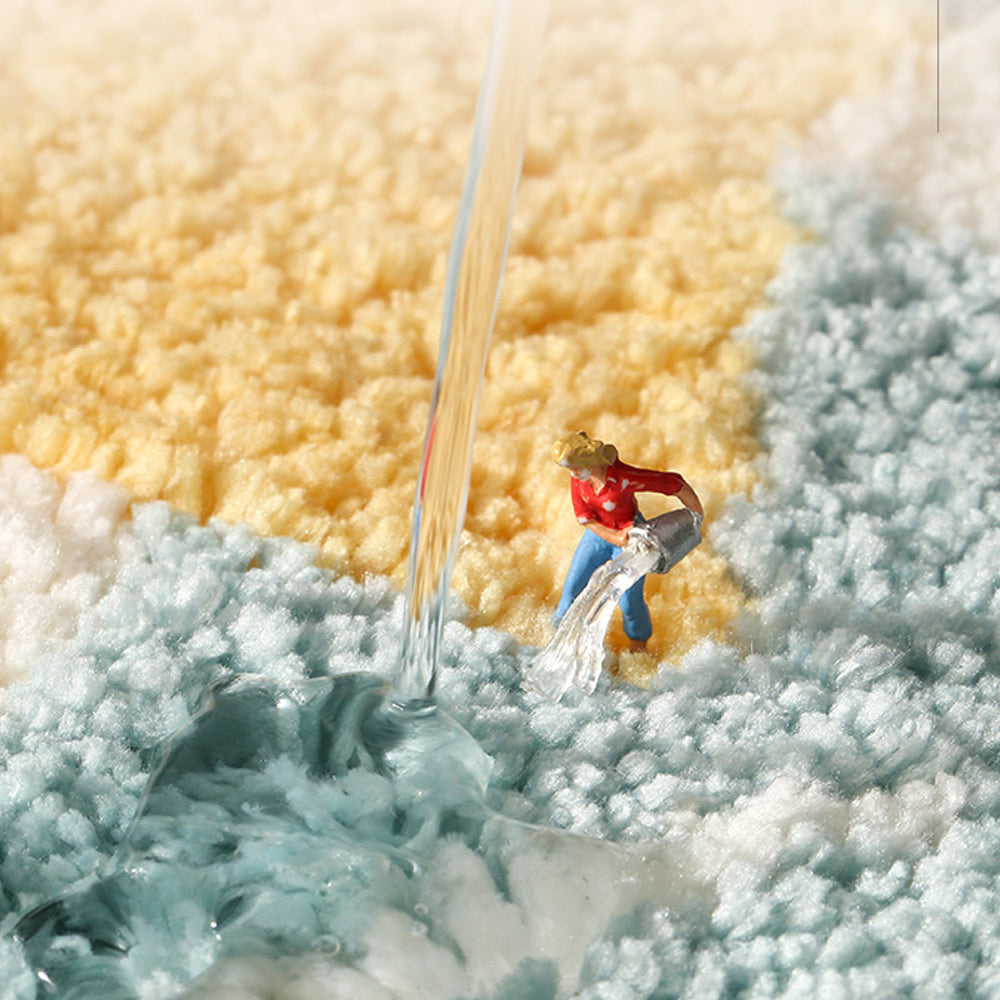 Feblilac Get Naked Weiße Boden Badezimmermatte, 50x80cm Badezimmerteppich, Plüsch wasserabsorbierend, rutschfeste Toilettamatte, Kunst Badezimmermatten, Beste Badteppiche