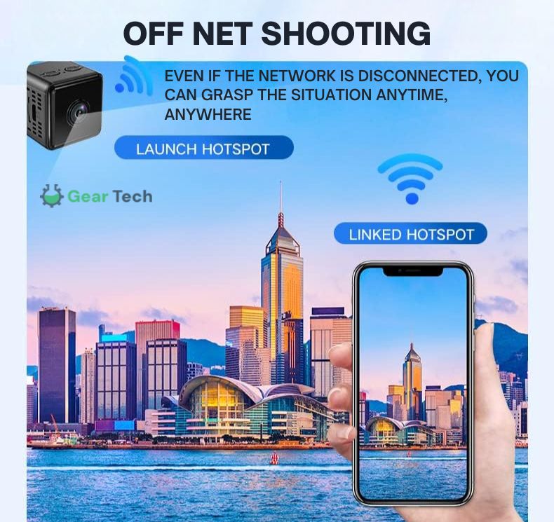 Frendorf | 1080P Drahtlose WiFi Sicherheitskamera | Wetterfest, App-gesteuert & Ideal für Innen- und Außenüberwachung | Kleine Schaltungs Kamera