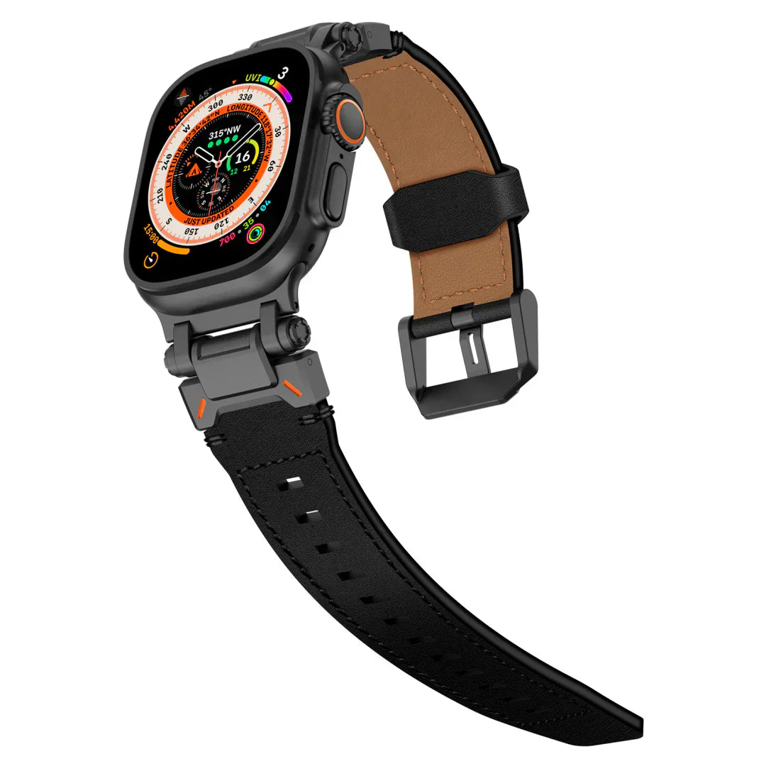 Frendorf | Neues Titan-Metallkopf-Lederarmband für die Apple Watch
