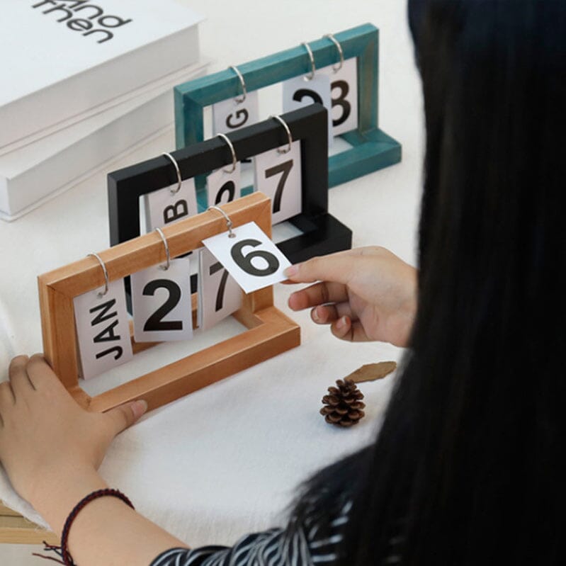 Frendorf | Dutch Teak Holz Schreibtischkalender