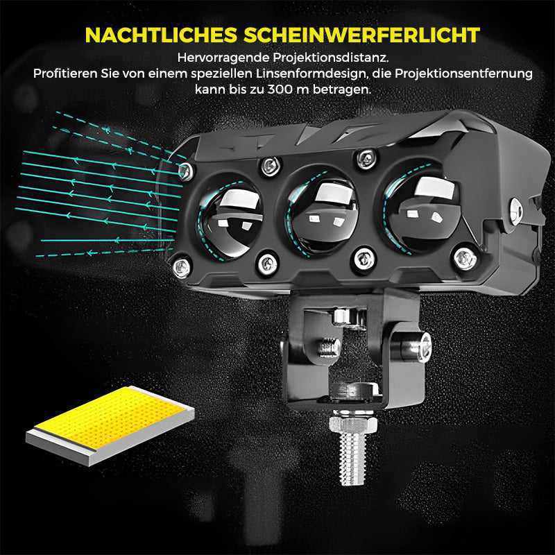 Frendorf | Motorrad fahrende LED-Zusatzscheinwerfer