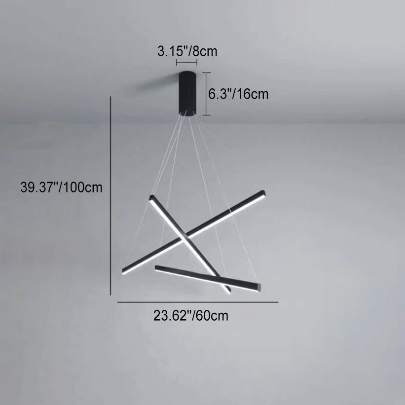 Frendorf | GeoLuma Nordic LED Kronleuchter | Geometrisches Linien-Design aus Eisen & Aluminium | 3-9 Flammen | Modern & Energieeffizient