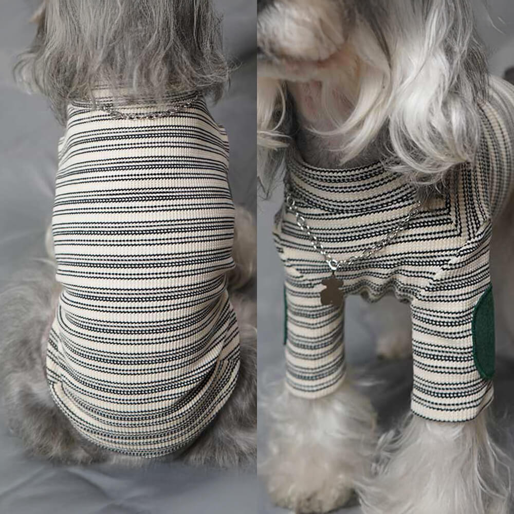 Chic Vintage Streifen Dehnbare Warme Hund Strickpullover