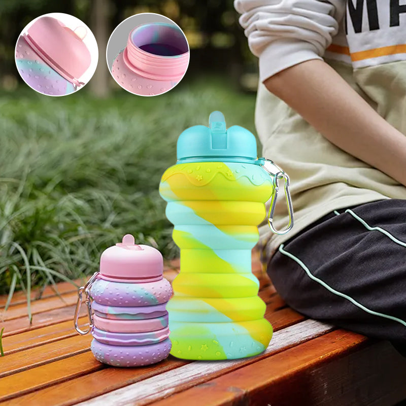 Frendorf | FlexiSip Faltbare Wasserflasche aus Silikon | BPA-frei & Auslaufsicher | Perfekt für Reisen & Sport