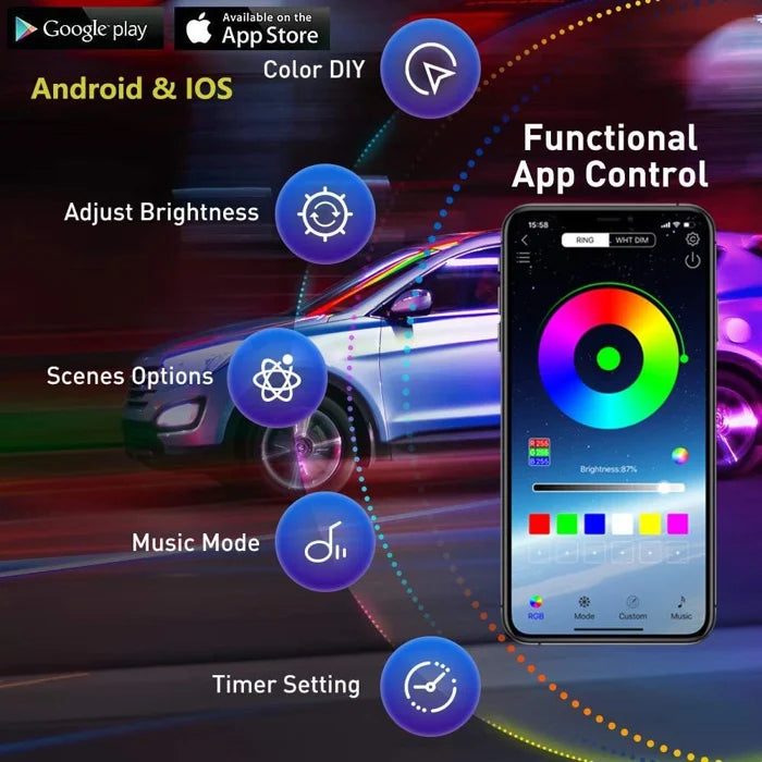 Frendorf | Flexible, wasserdichte RGB-LED-Streifenleuchten für das Fahrgestell