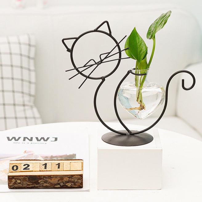 Frendorf | CatBloom – Katzen Pflanzstation mit Glasvase | Herz-Design | Pflanzenvermehrung | Dekoratives Highlight