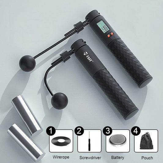 Frendorf | 2-in-1 Beschwerte Smart Digital Springseil mit Doppel-Seil-Konfiguration, für einfaches Ganzkörpertraining