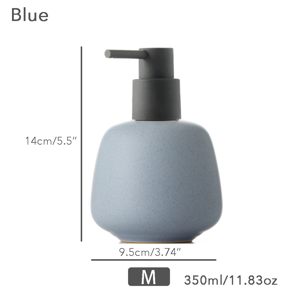 Keramischer Seifenspender, Flüssigkeitsbadflasche, einfaches Design, nachfüllbare wiederverwendbare Lotionpumpe für Badezimmer Küche, 350ml/11,83oz