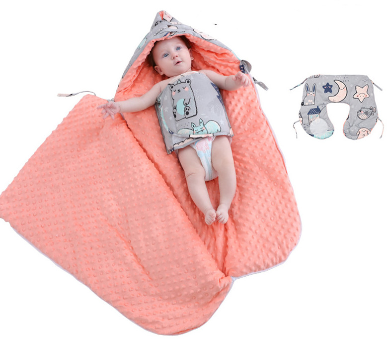 Frendorf | Baby Schlafsack mit Kapuze – Minky Decke für Neugeborene