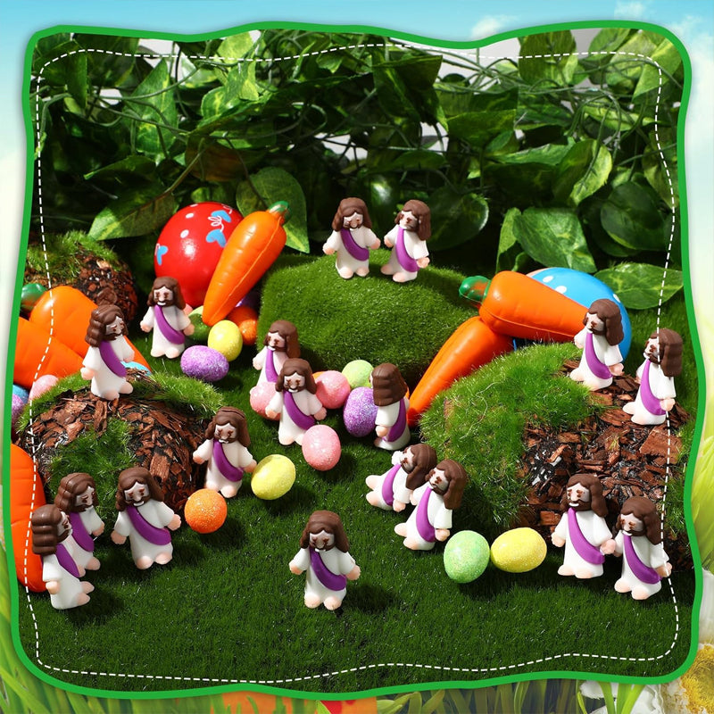 Frendorf | 24 Stück Mini-Jesus-Figuren für Osterdekorationen
