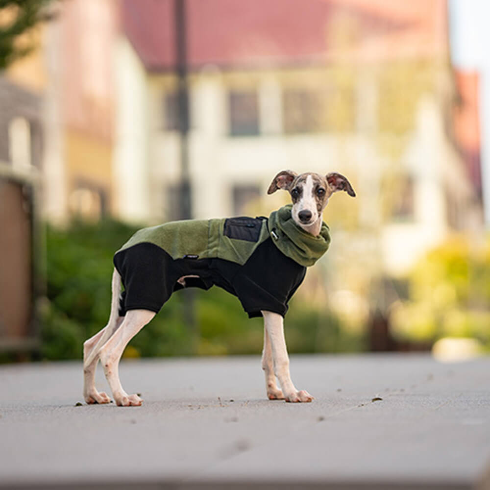 Vollständiger Schutz Polar Fleece Hund Overall mit abnehmbarem Kragen