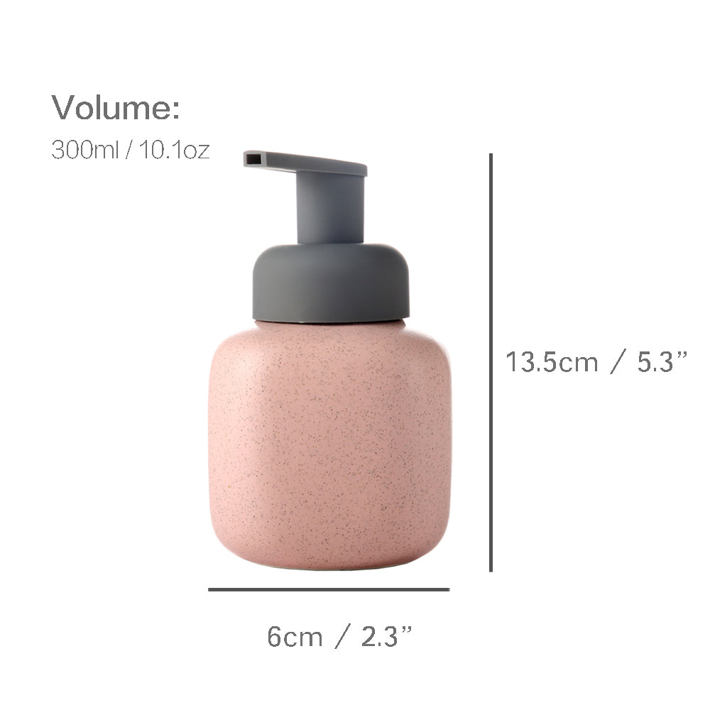 Keramischer Seifenspender, Schäumende Pumpe Badezimmerflasche, Einfaches Design, Nachfüllbare Wiederverwendbare Lotionpumpe für Badezimmer Küche, 300ml/10,1oz