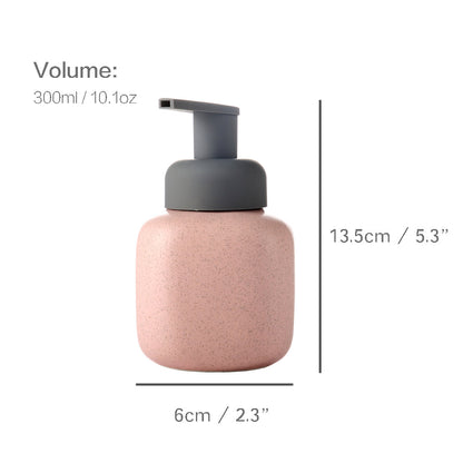 Keramischer Seifenspender, Schäumende Pumpe Badezimmerflasche, Einfaches Design, Nachfüllbare Wiederverwendbare Lotionpumpe für Badezimmer Küche, 300ml/10,1oz