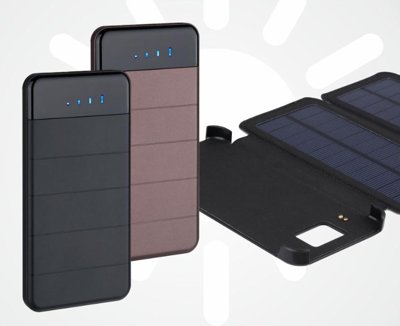 Frendorf | 10000mAh Tragbare & faltbare Solar-Powerbank mit 5V/2A-Ausgängen, kompatibel mit Smartphones, Tablets & mehr