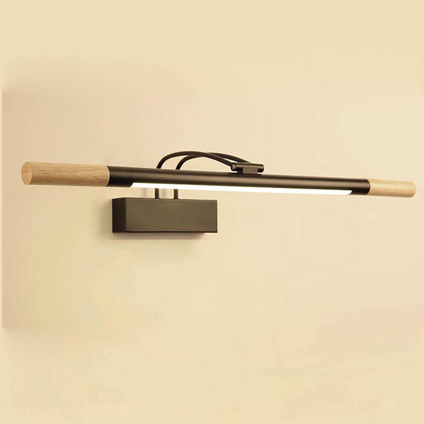 Frendorf | Arkluma Nordic LED Wandleuchte | Massivholz | Geschwungener Arm | Warmes oder Weißes Licht