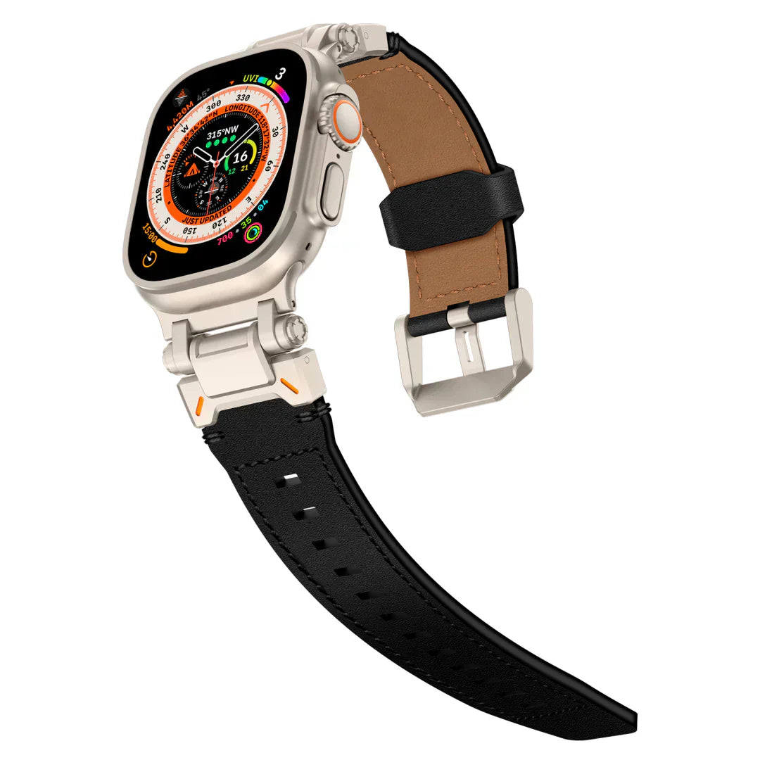 Frendorf | Neues Titan-Metallkopf-Lederarmband für die Apple Watch