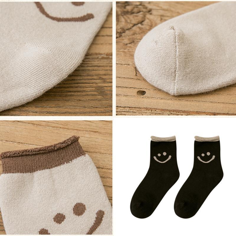 Frendorf | Liebliche Smile Face Baumwollsocken, 5 Paare
