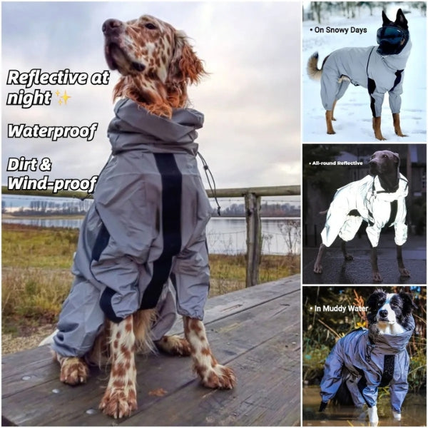 Frendorf | Hunderegenmantel mit Beinen - Wasserdichte Hundejacke für kleine und große Rassen | UK Gemütliche Winterbekleidung