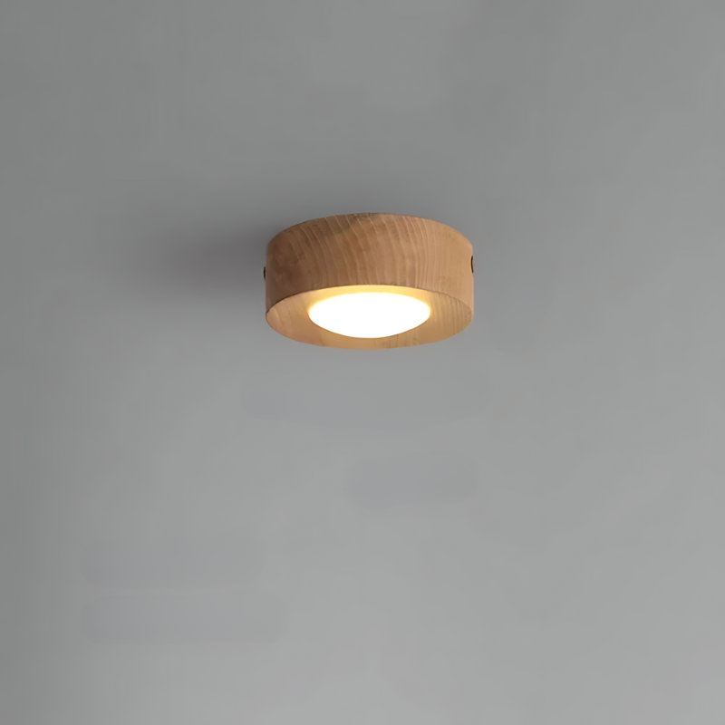 Frendorf | Walnuss-Deckenlampe mit LED-Strahler