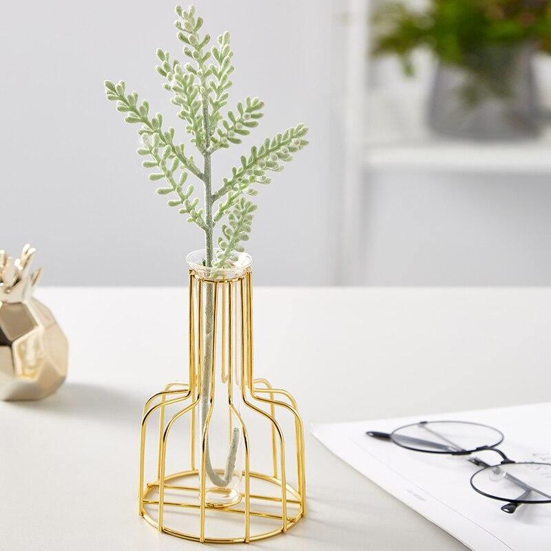 Frendorf | VaseTech Testrohr-Vase mit Metallständer | Modernes Design | Minimalistische Dekoration für Zuhause & Büro