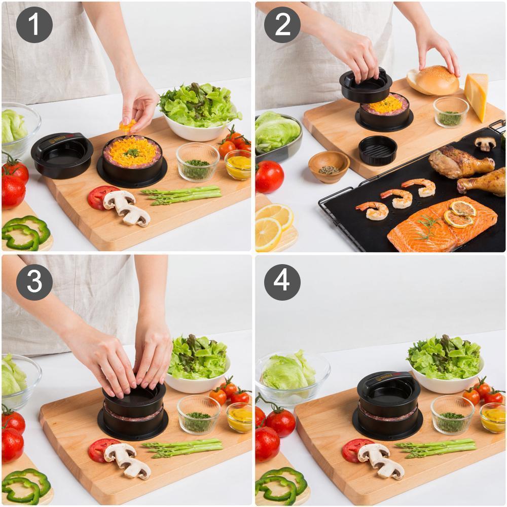 Frendorf | 🍔3 in 1 Gefüllte Hamburger Presse Patty Maker