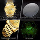 Frendorf | Luxus Gold Drei-Augen Chronograph Zifferblatt Automatische Mechanische Uhr