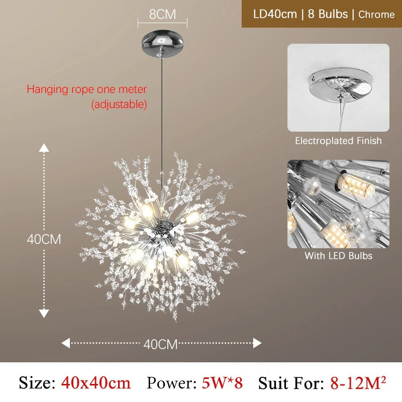 Frendorf | CrystalElegance Luxus-Kronleuchter aus Kristallglas | Premium Deckenleuchte | Glamour für Wohnzimmer, Esszimmer und mehr