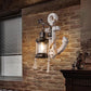 Frendorf | Rustikale Holz-Anker Wandlampe mit Laterne