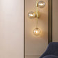 3 Kopf Glas Ball Wandlampe - Bernstein
