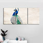 Rockiges Elegantes Pfau-Leinwand Wandkunst Gemälde 3 Teile