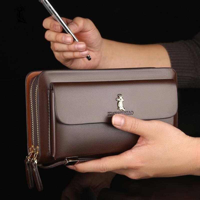 Frendorf | Doppelter Reißverschluss Clutch Geldbörse für Männer