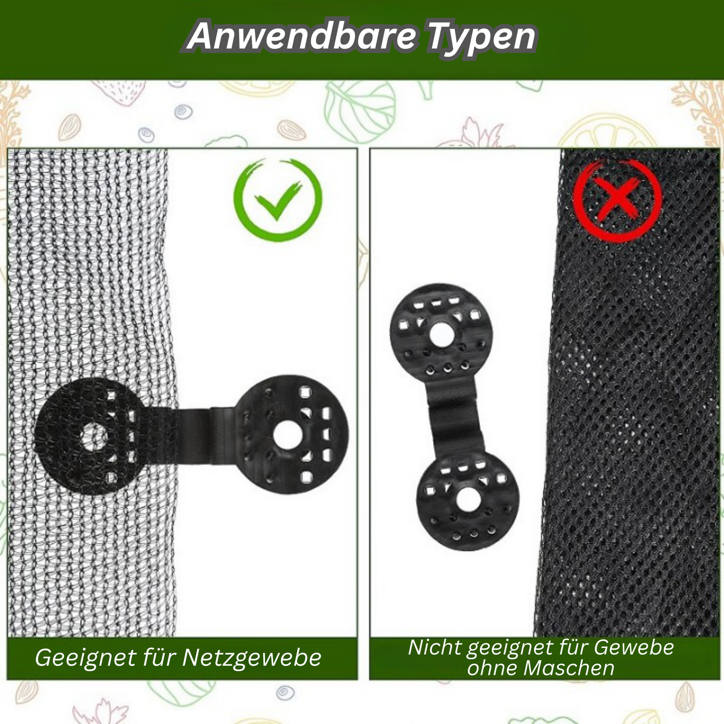 Frendorf | SunClip– Robuste Kunststoffklammern für Schattentücher, flexibel und einfach zu befestigen [25 + 25 Gratis]