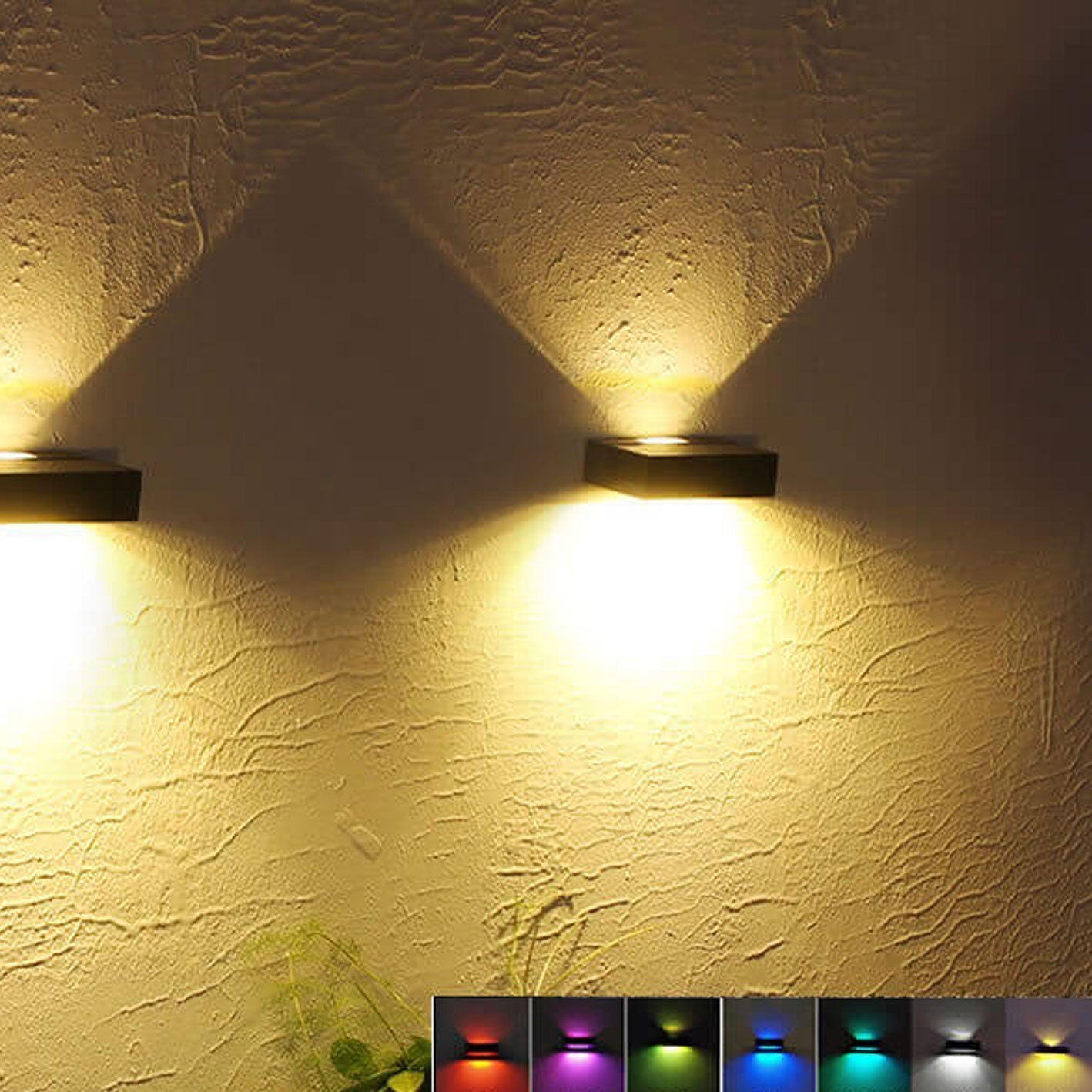 Frendorf | SolarBrite Duo LED Außenwandleuchte | Doppelkopf-Solarleuchte | Wasserdicht & Modern