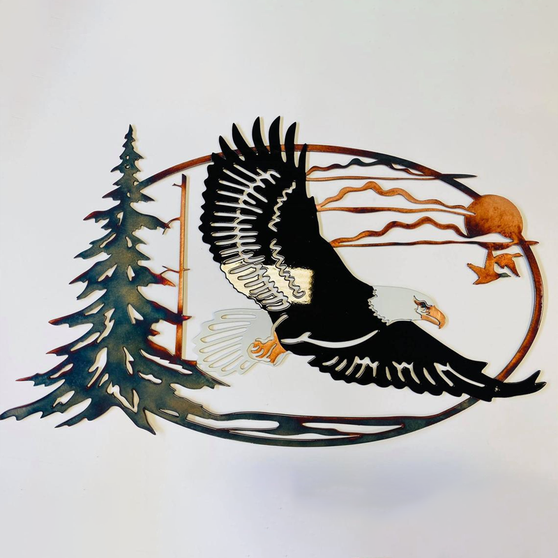 Frendorf | Solo Mallard Jagd & Forellenfischen Szene Kreative Metall Wandkunst Handwerk