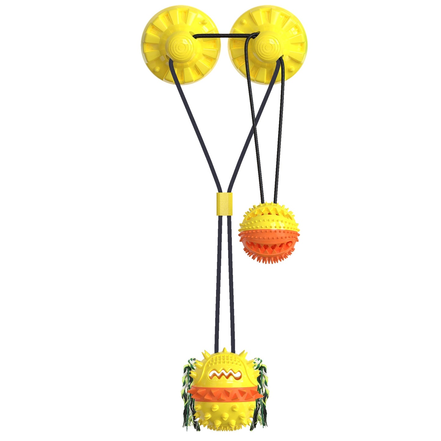 Erhöhter Saugnapf-Seil-Ball Typ D – Doppelsaug mit doppeltem Ballspielzeug