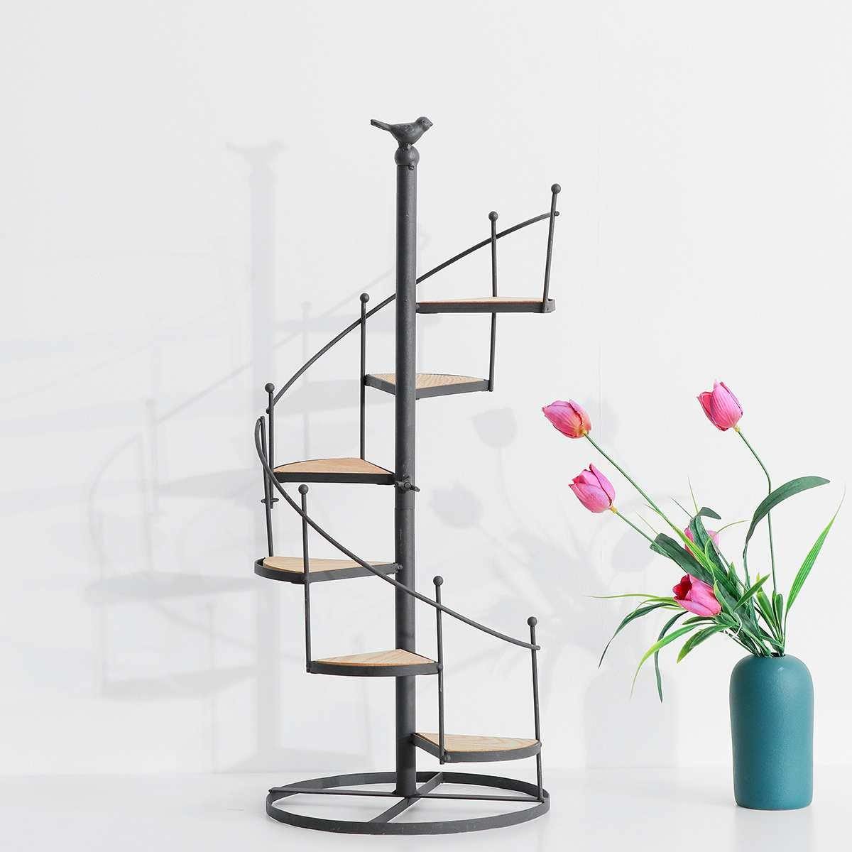 Frendorf | PlantSpire Eisen Pflanzenständer mit Spiraltreppe | Dekorativ und Praktisch