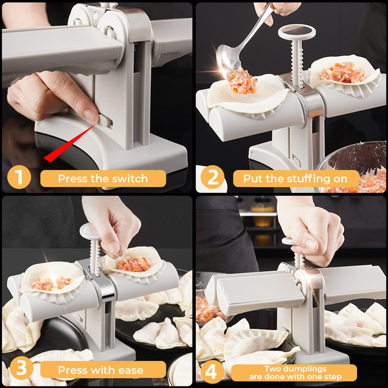 Frendorf | 🥟Haushalts-Doppelkopf-automatischer Teigtaschen-Maker🧑‍🍳Guter Helfer in der Küche