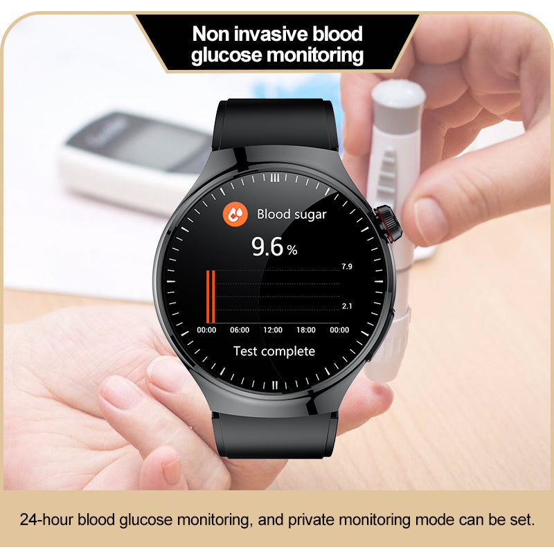 Frendorf | KH26 Ein-Klick-Mikro-Untersuchung von Fünf Organen Gesundheitsüberwachung Blutglukose Blutlipide Harnsäure Blutdruck Blutsauerstoff SOS Smartwatch