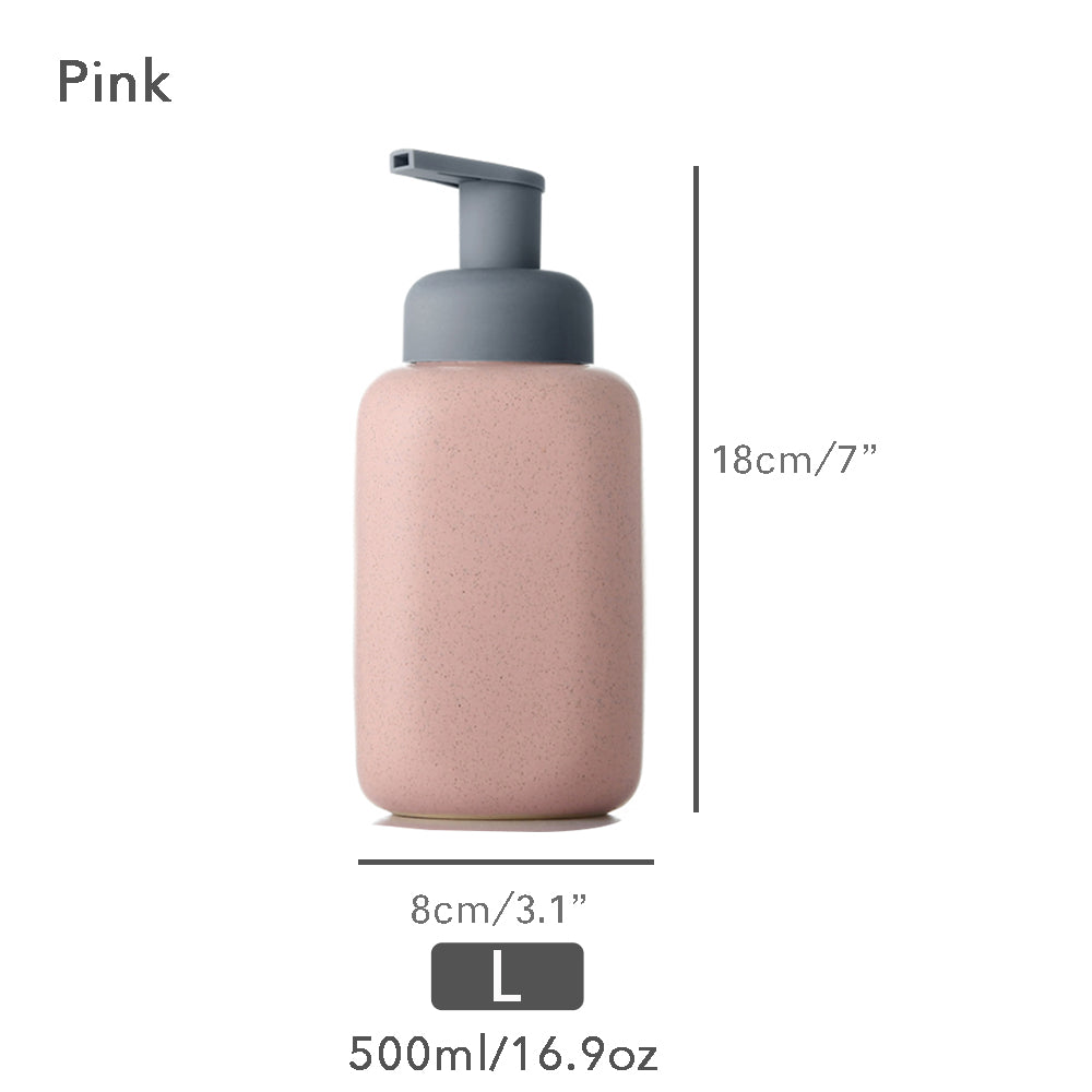 Minz Keramischer Seifenspender, Schäumende Pumpe Badezimmerflasche, Einfaches Design, Nachfüllbare Wiederverwendbare Lotionpumpe für Badezimmer Küche, 500ml/16.9oz