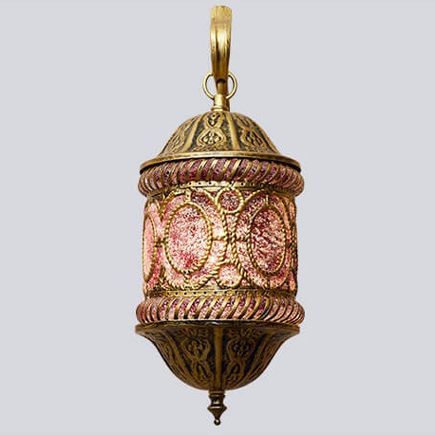 Frendorf | ZyraGlow Wandleuchte | Südostasiatisches Hohlmetall-Design | 1-flammige Lampe in Rosa