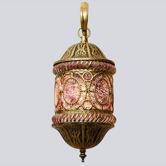 Frendorf | ZyraGlow Wandleuchte | Südostasiatisches Hohlmetall-Design | 1-flammige Lampe in Rosa