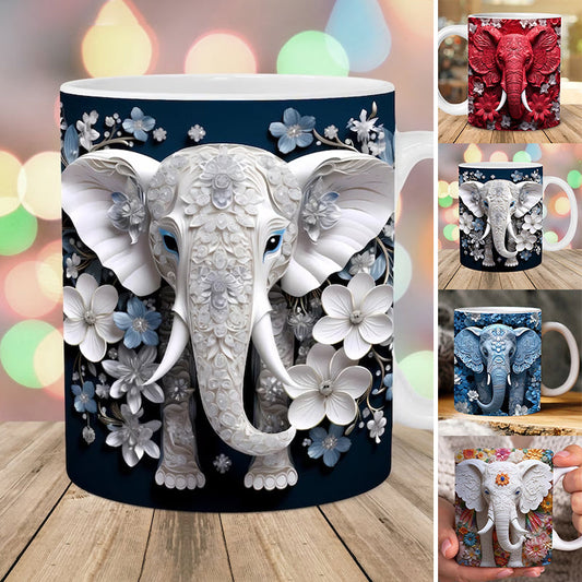 3D Elefant Blumen Becher