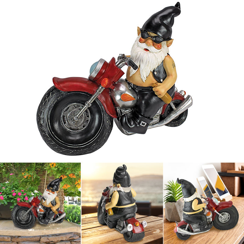 Frendorf | Die Biker Gnom Statue Mini Garten Dekoration